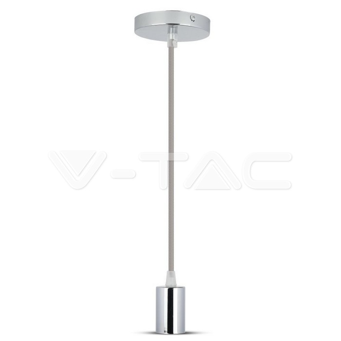 Lampadario con Portalampada Cromo Dome Grigio Chiaro Cavo