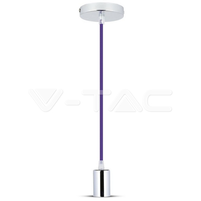 Lampadario con Portalampada Cromo Dome Viola Chiaro Cavo