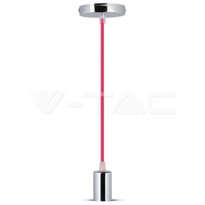 Lampadario con Portalampada Cromo Dome Rosa Chiaro Cavo