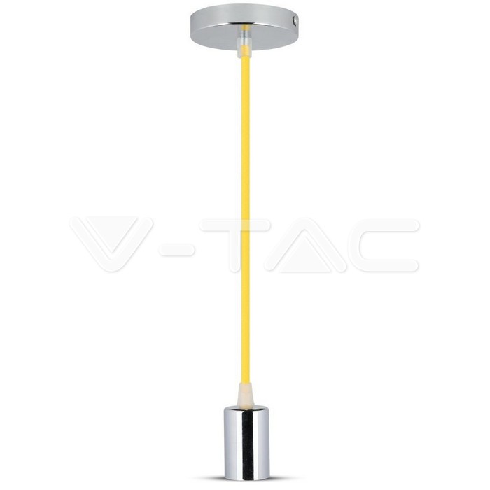 Lampadario con Portalampada Cromo Dome Giallo Chiaro Cavo