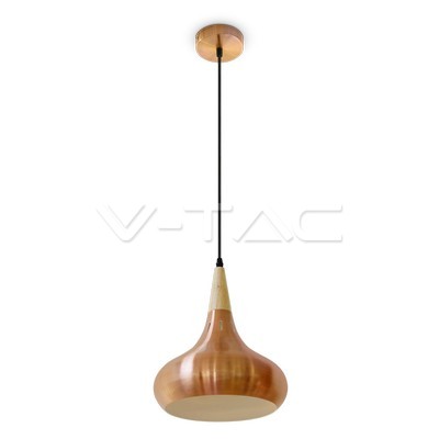 Lampadario con Portalampada Rosso Bronzo Metallo d:260mm