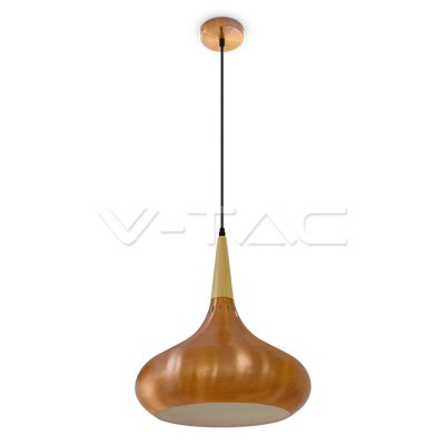 Lampadario con Portalampada Rosso Bronzo Metallo d:360mm