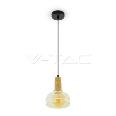 Lampadario con Portalampada Vetro Trasparente con 2 m. Cavo