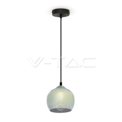 Lampadario con Portalampada 3D Vetro con Baldacchino Nero