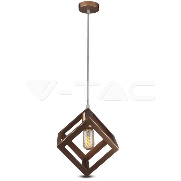 Lampadario con Portalampada Geometrico Oro Champagne 3D Quadrato