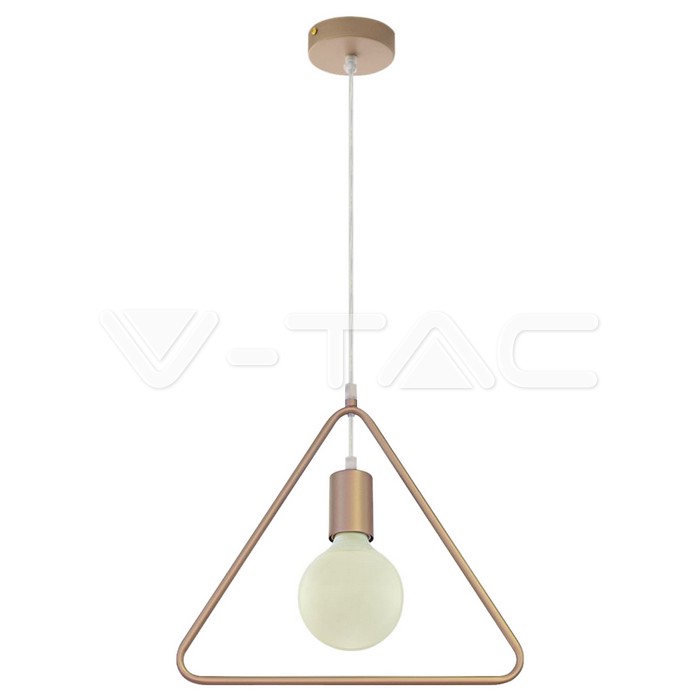 Lampadario con Portalampada Geometrico Oro Champagne Triangolo