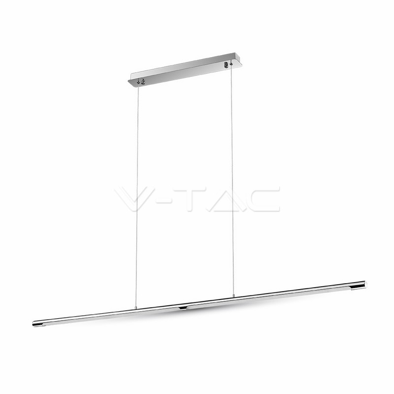 24W Lampadario con Portalampada Design Cromo Bianco naturale