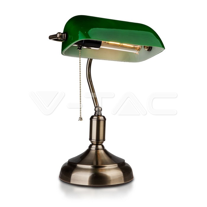 Lampada da tavolo per banchieri con interruttore E27 Verde