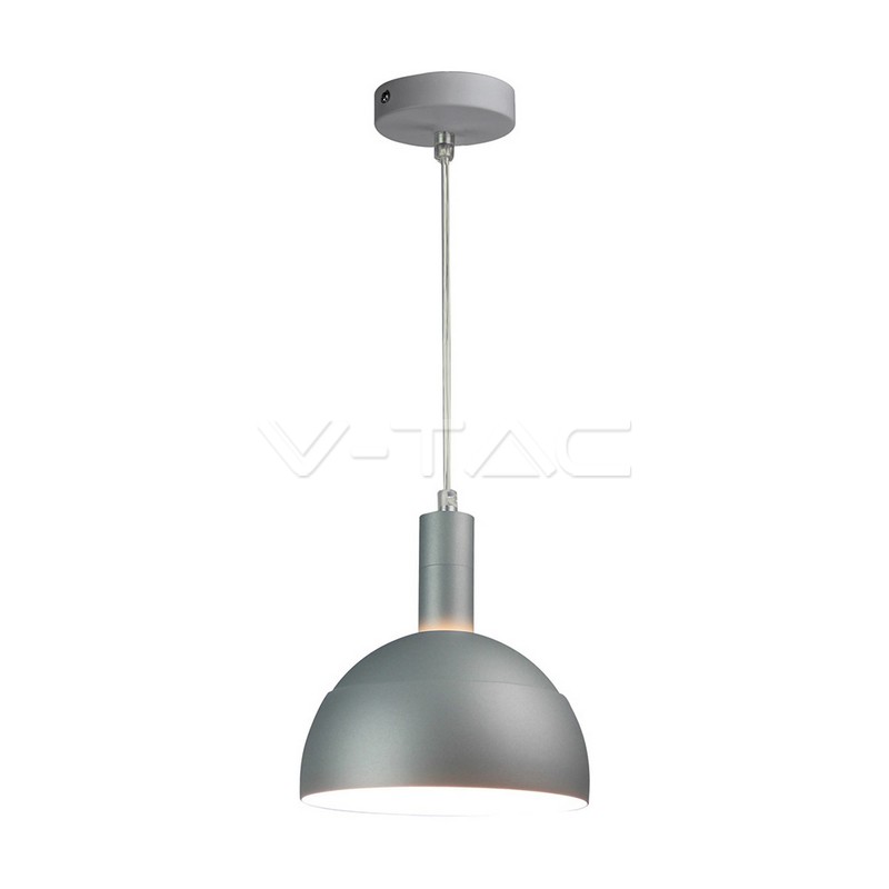 Pendente in alluminio + plastica E14 corpo Grigio