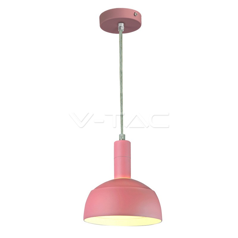 Pendente in alluminio + plastica E14 corpo Rosa