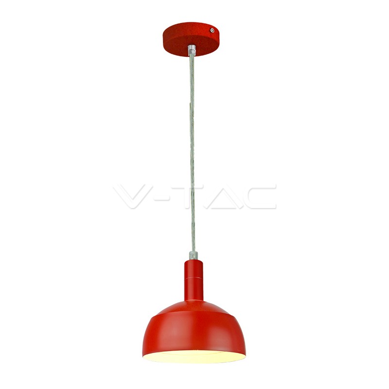 Pendente in alluminio + plastica E14 corpo Rosso