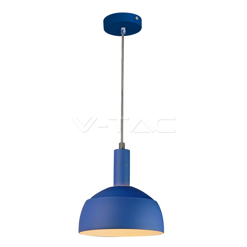 Pendente in alluminio + plastica E14 corpo Blu