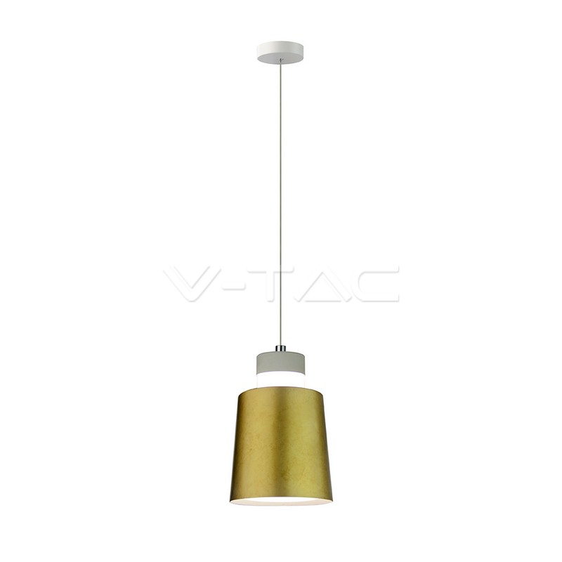 7W LED Lampadario (Acrylico) Gold Lamp Shade 120 Bianco Naturale