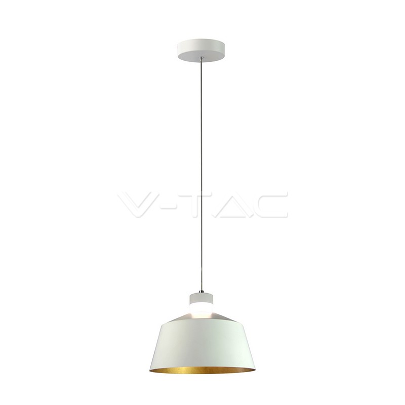 7W LED Lampadario (Acrylico) White Lamp Shade 250 Bianco Naturale