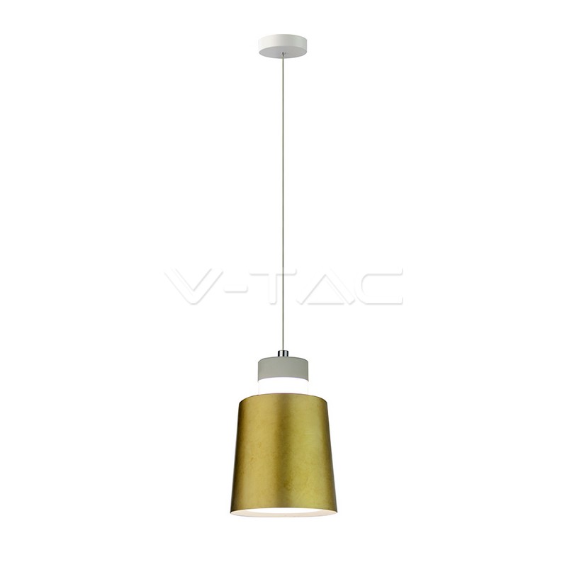 7W LED Lampadario (Acrylico) Gold Lamp Shade 120 Bianco Caldo