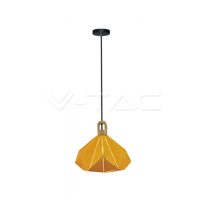 Pendente Light Pastel Wooden Prism Giallo 320 x 270 mm