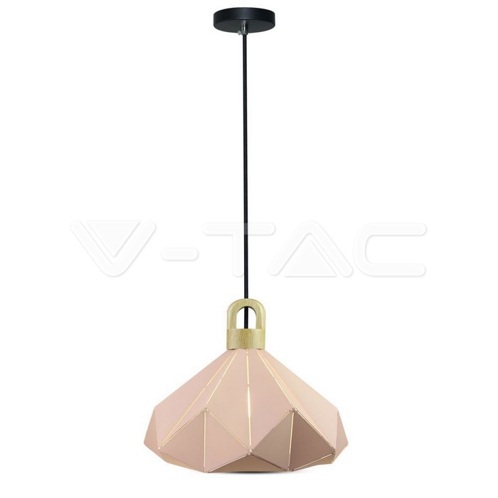Pendente Light Pastel Wooden Prism Pink