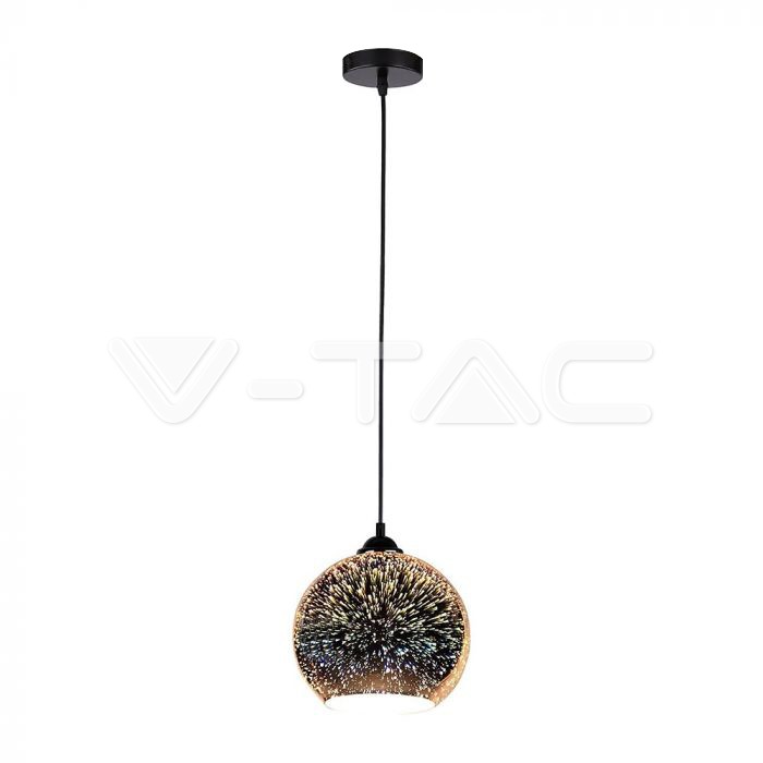 Pendante Light Holder E27 3D Glass Lampshade 250mm