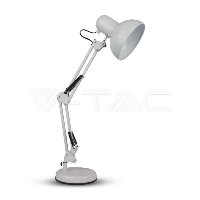 Lampada da tavolo di design regolabile in metallo + interruttore e supporto E27 Bianca