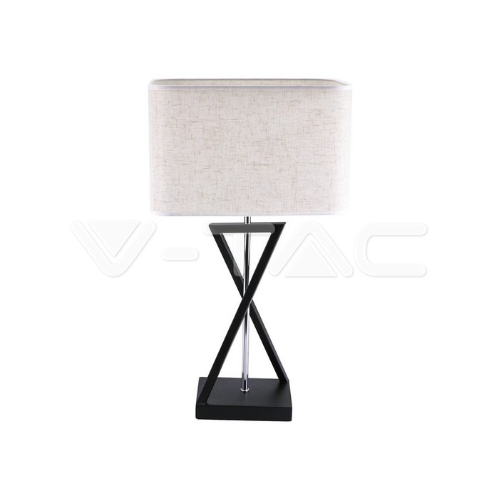 Lampada da tavolo di design E27 Ivory Shade Base Nera Switch Quadrato