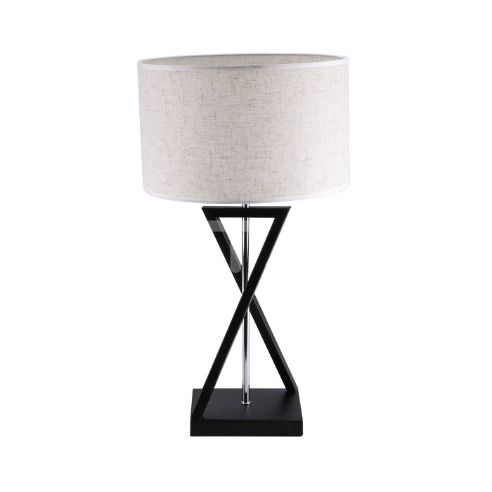 Lampada da tavolo di designE27 Ivory Shade Base Nera Switch Rotondo