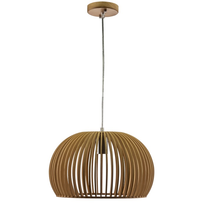 Lampada a sospensione in legno grande rotonda D440 x H280mm