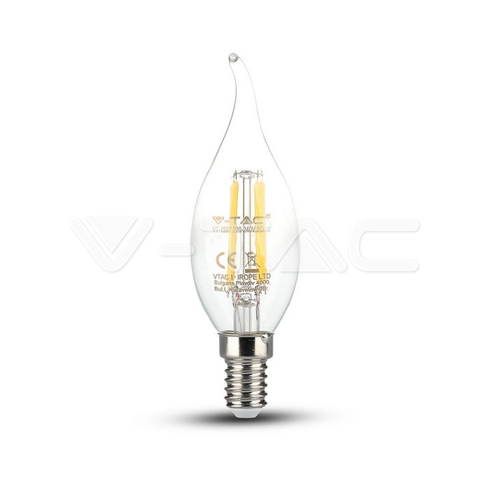 Lampadina LED filamento E14 Candela Fiamma Bianco caldo Dimmerabile