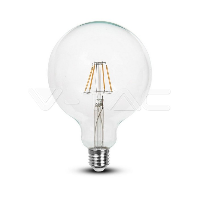 Filamento LED 4W E27 G125 Bianco caldo Dimmerabile