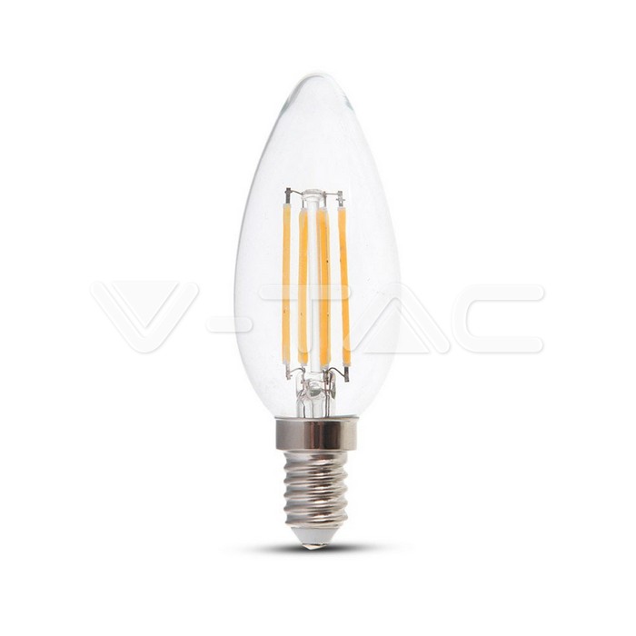 Filamento LED Candela 4W E14 Bianco caldo