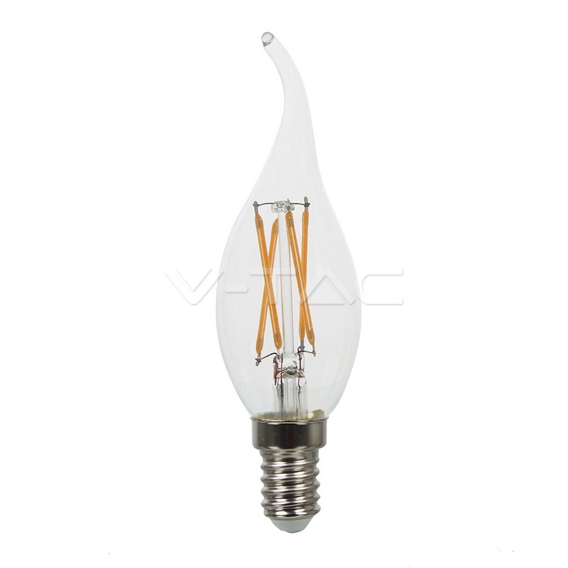 lampadina LED 4W Filamento Crociato E14 a candela Bianco freddo