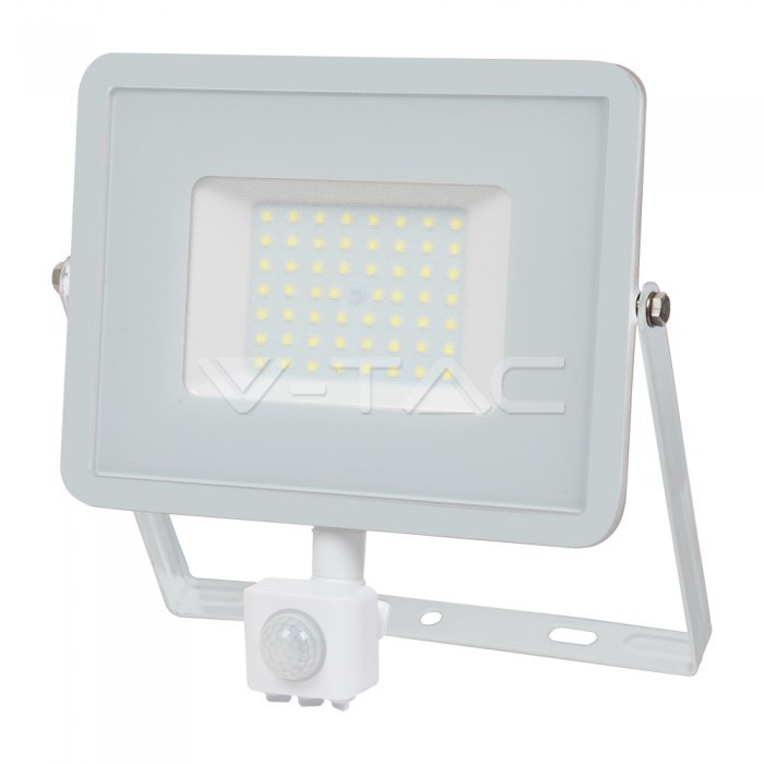 50W LED Proiettore con sensore SAMSUNG Chip Cut-OFF Funzione Corpo Bianco 3000K