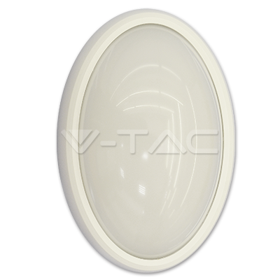 12W Oval Dome Light Fitting White Body Round 4500K IP65