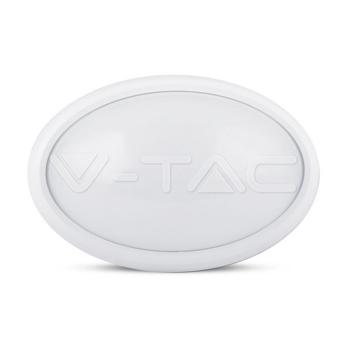 12W Oval Dome Light Fitting White Body Round 6000K IP65