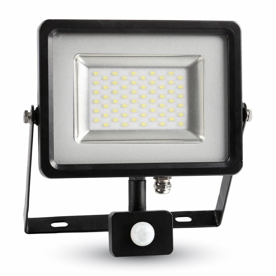 30W LED SMD Floodlight Sensor Black/Grey Body 3000K