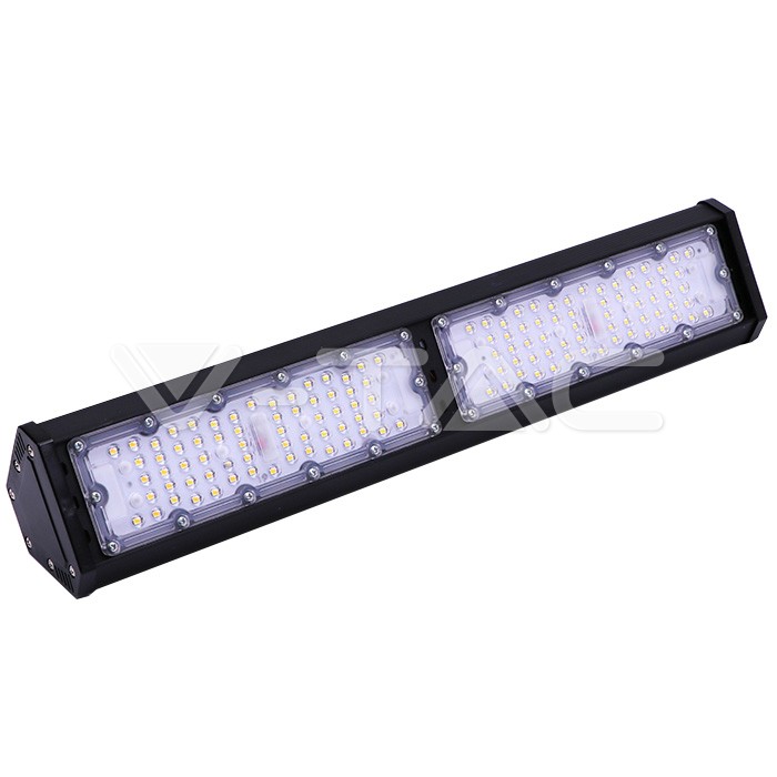 LED Sospensione Lineare Industriale SAMSUNG Chip 100W Corpo Nero 6400K