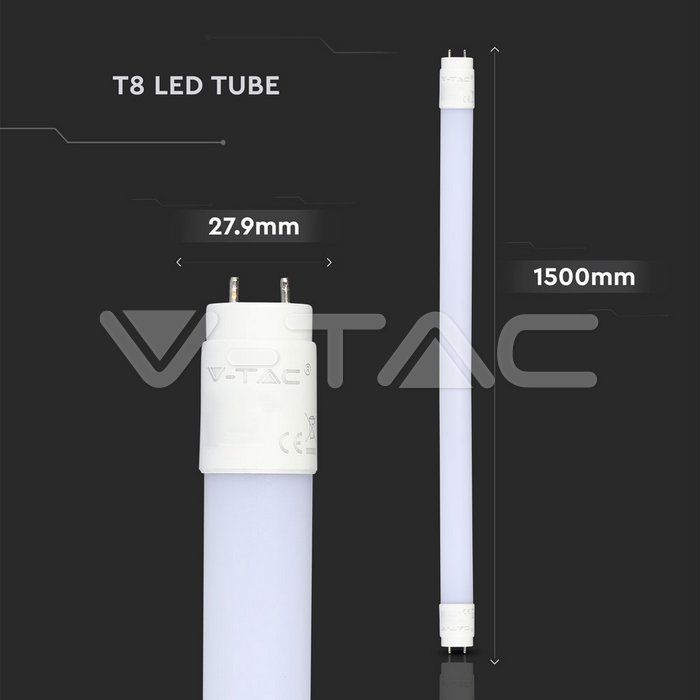 T8 Tubo LED 22W 150 cm Nano Plastica Non Ruotabile Bianco caldo img 5