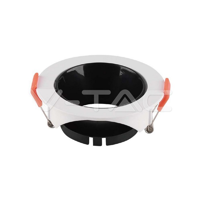 GU10 Fitting Round White Frame + Black Reflector