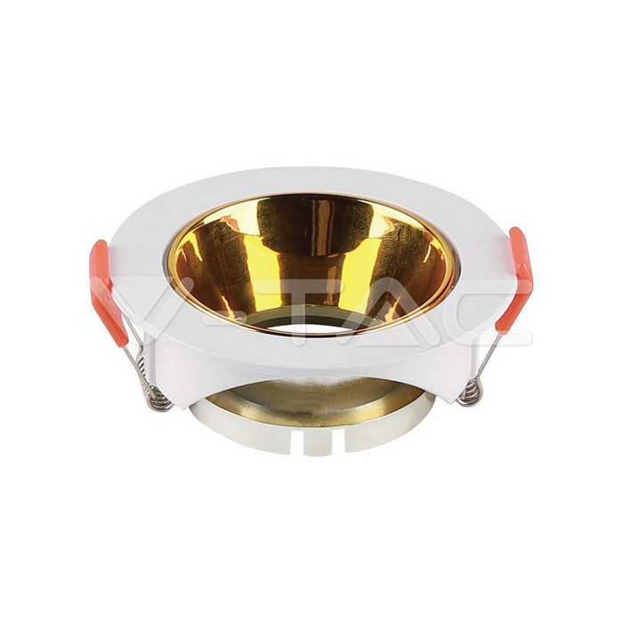 GU10 Fitting Round White Frame + Gold Reflector