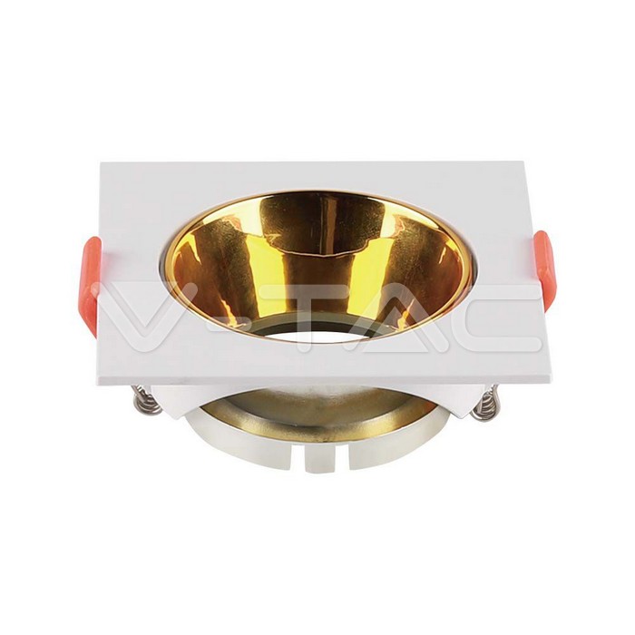 GU10 Fitting Square White Frame + Gold Reflector
