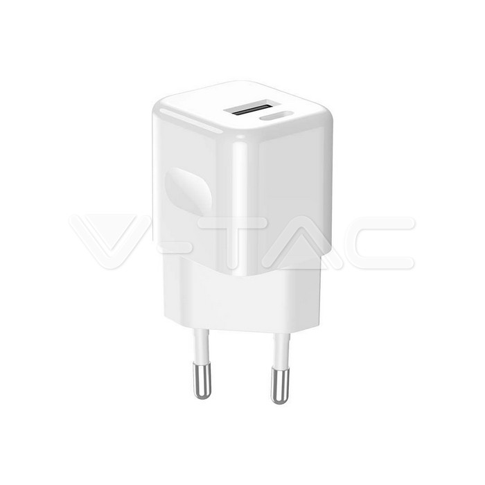 20W Charging Adapter With 1PD + 1 QC Port White img 3