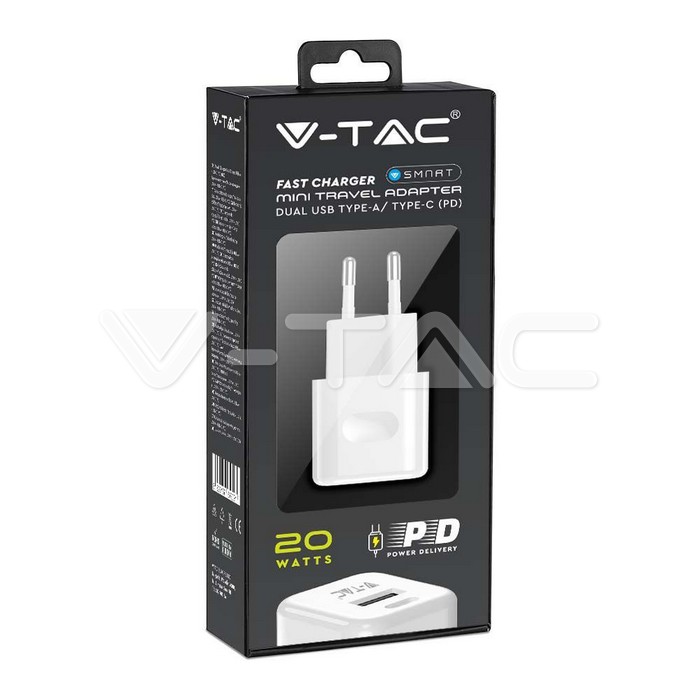 20W Charging Adapter With 1PD + 1 QC Port White img 6