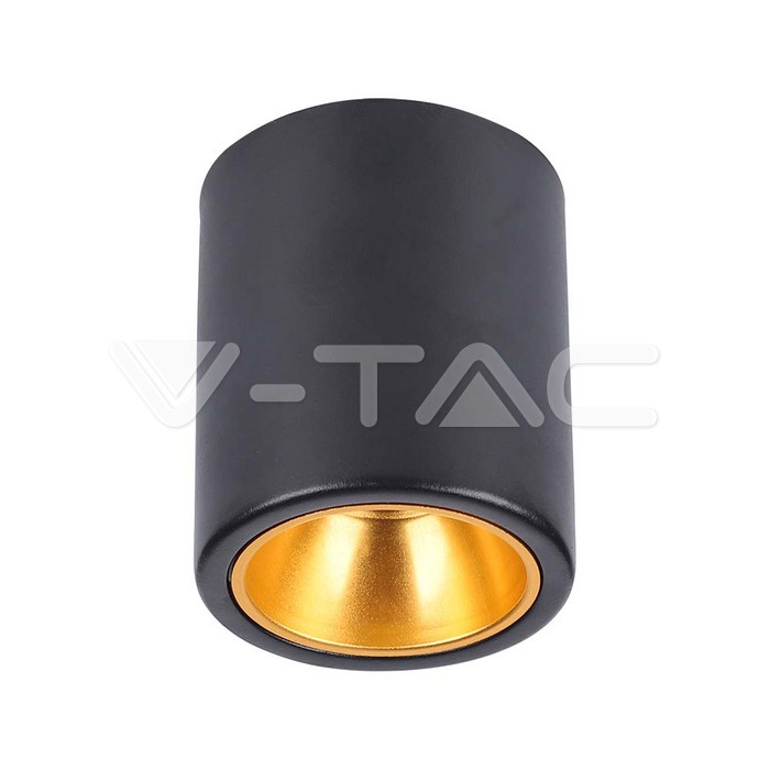 Surface Mounted GU10 Fitting Round Black