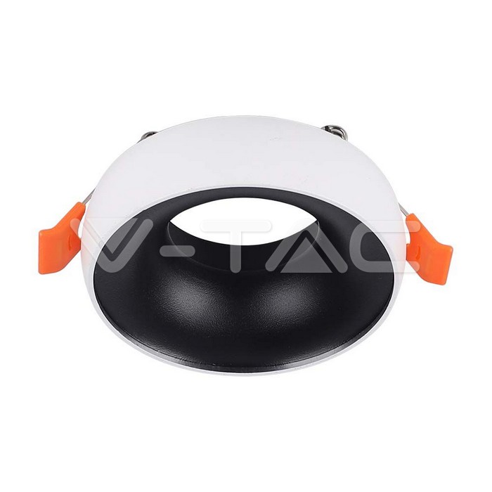 GU10 Fitting Round White Frame  Black Reflector