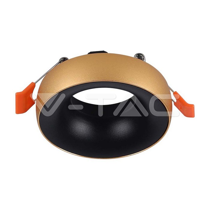 GU10 Fitting Round Gold Frame  Black Reflector