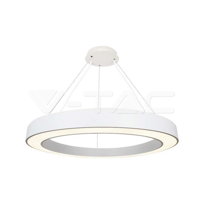 Lampadario LED a Sospensione Circolare Dimmerabile TRIAC in Metallo Colore Bianco 