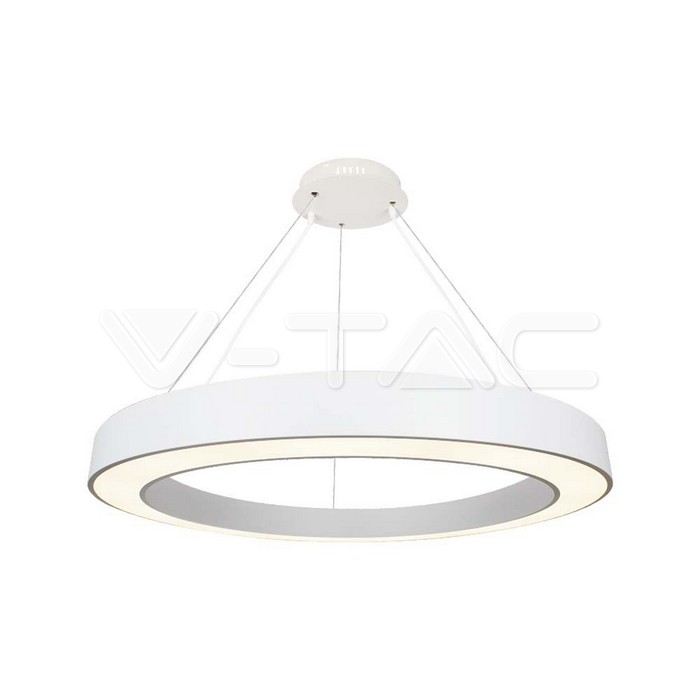 Lampadario LED a Sospensione Circolare Dimmerabile TRIAC in Metallo Colore Bianco 