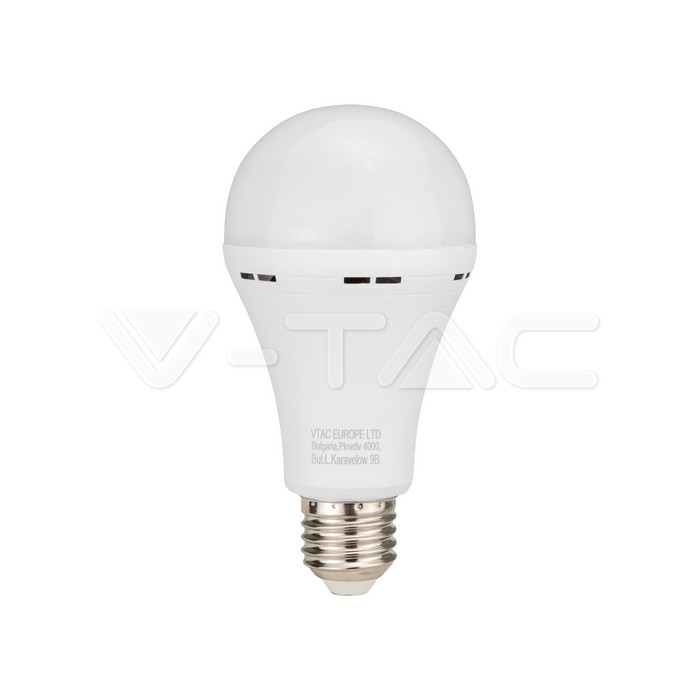 LAMPADA EMERGENZA PLASTICA 9W A70 CON BATTERIA 3 ORE 4000K E27