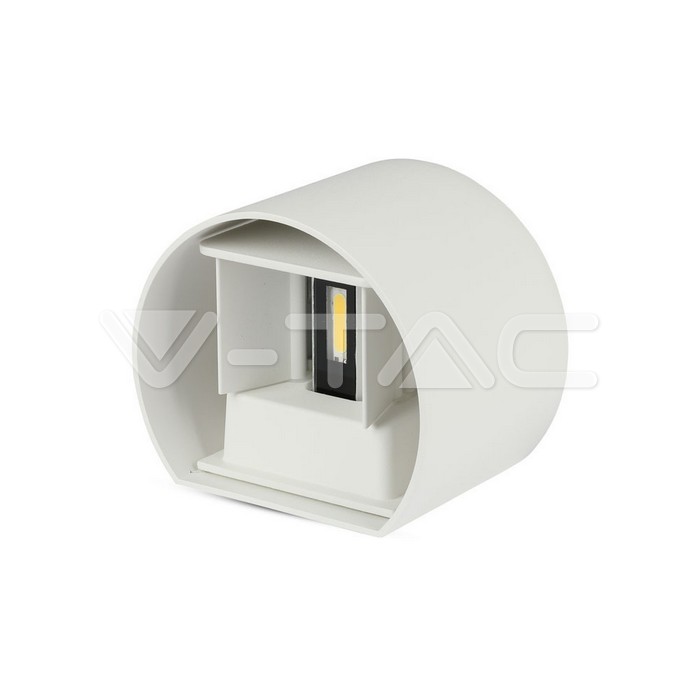 6W Lampada da parete LED Corpo Bianco Rotondo IP65 Bianco caldo