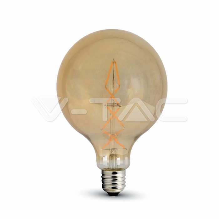 LED Bulb - 8W Filament E27 G125 Amber  Cover 2200K