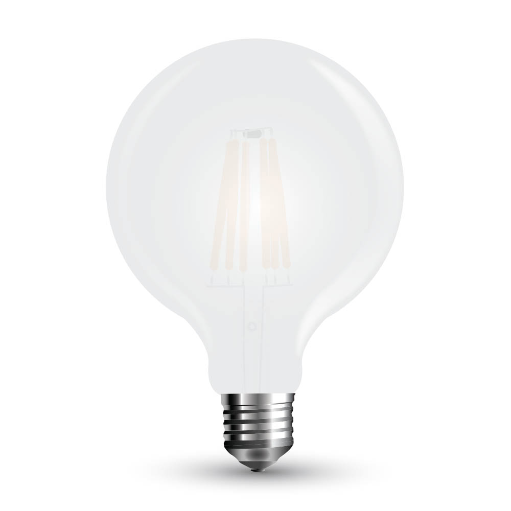 Lampadina LED 7W Filamento E27 G95 Opaco Bianco caldo